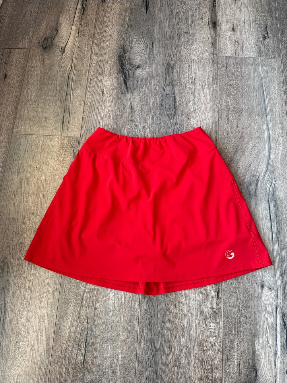 Women’s Red Skater Skirt with Subtle Logo